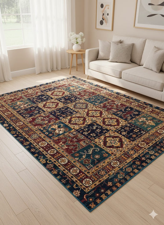 Superfine Multi Colour Handmade Hand Knotted Khurjin Kazak (120 x 180 cm) - /products/superfine-multi-colour-handmade-khurjin-kazak-120x180