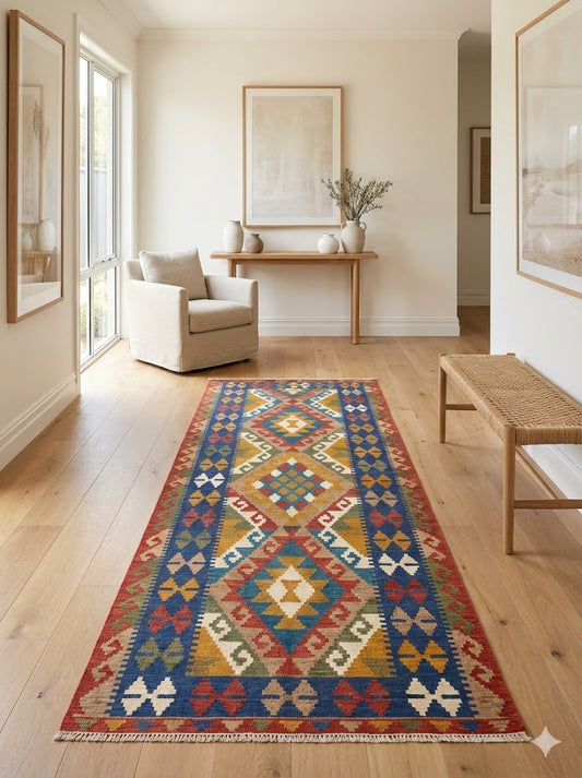 Handmade Custom Rugs CanberraBeautiful natural dyes and 100% wool handwoven Maimana Hallway Killim from Northern Afghanistan - /products/handmade-custom-rugs-canberra-hallway-killim-rugs