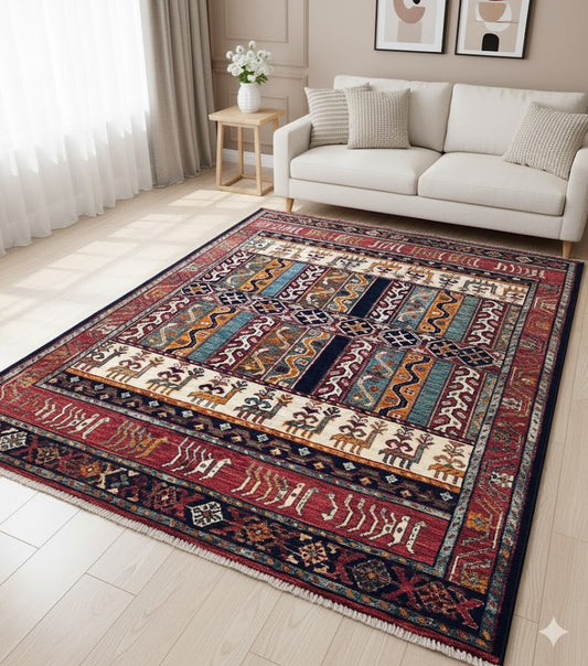 Handmade Hand Knotted Superfine Khurjin Rug from Afghanistan (120 x 180 cm) - /products/handmade-superfine-khurjin-rug-120x180-cm